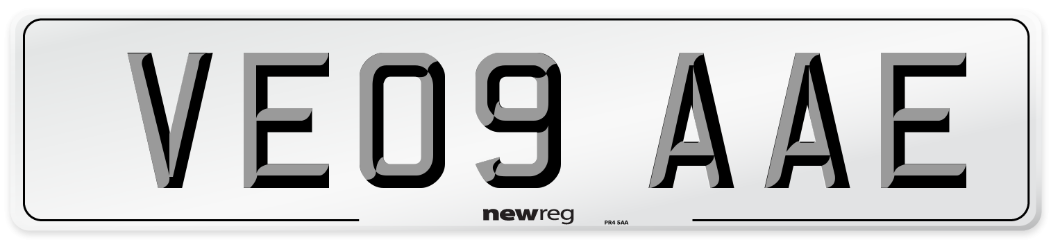 VE09 AAE Number Plate from New Reg